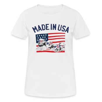 Made in USA United States US Flag - Women's Breathable T-Shirt - white - Front - AI Model Female 172 dark (172cm)