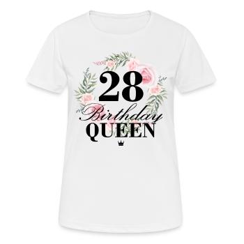 28th birthday Birthday Queen 28 years - Women's Breathable T-Shirt - white - Front - AI Model Female 172 dark (172cm)