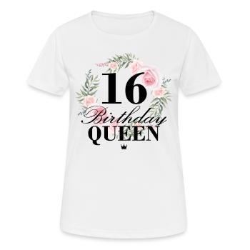 16th birthday Birthday Queen 16 years - Women's Breathable T-Shirt - white - Front - AI Model Female 172 dark (172cm)