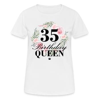 35th birthday Birthday Queen 35 years - Women's Breathable T-Shirt - white - Front - AI Model Female 172 dark (172cm)