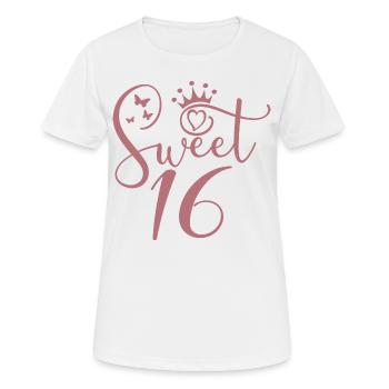 Sweet Sixteen mignon 16e anniversaire cadeau 16 ans - T-shirt respirant Femme - blanc - Devant - AI Model Female 172 dark (172cm)