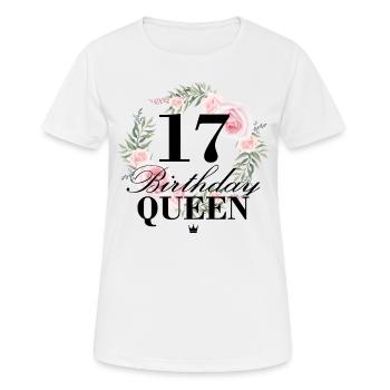 17th birthday Birthday Queen 17 years - Women's Breathable T-Shirt - white - Front - AI Model Female 172 dark (172cm)
