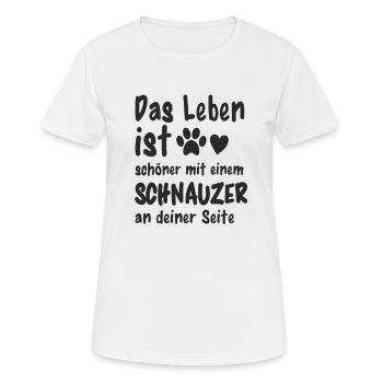 Schnauzer Hund Hundehalter - Frauen T-Shirt atmungsaktiv - Weiß - Vorne - AI Model Female 172 dark (172cm)