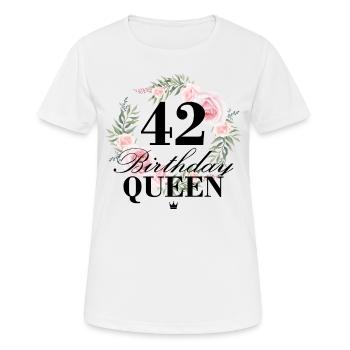 42nd birthday Birthday Queen 42 years - Women's Breathable T-Shirt - white - Front - AI Model Female 172 dark (172cm)