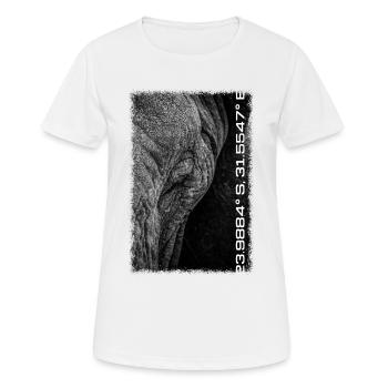 Série Kruger : Contact visuel - T-shirt respirant Femme - blanc - Devant - AI Model Female 172 dark (172cm)