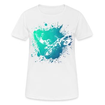 Motocross Cross Hobby Sport Motor Gift Idea Lov - Women's Breathable T-Shirt - white - Front - AI Model Female 172 dark (172cm)
