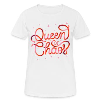 Chaos Queen - Frauen T-Shirt atmungsaktiv - Weiß - Vorne - AI Model Female 172 dark (172cm)