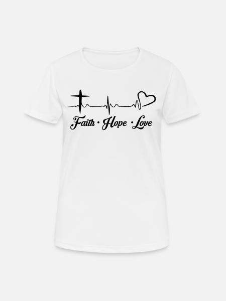 Cross Faith Hope Love Christianity Christ Child - Women's Breathable T-Shirt - white