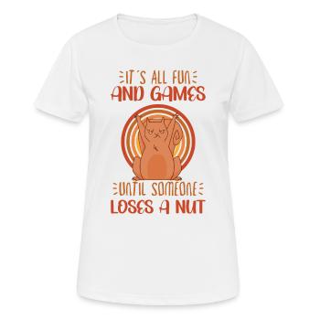 Funny Squirrel Fan Squirrel Lover Chipmunk Addict - Women's Breathable T-Shirt - white - Front - AI Model Female 172 dark (172cm)