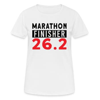Läufer-halbmarathon-finisher-laufen - Frauen T-Shirt atmungsaktiv - Weiß - Vorne - AI Model Female 172 dark (172cm)