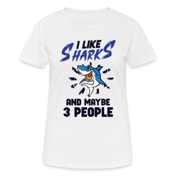 Shark Ocean Predator Sea Creature - Women's Breathable T-Shirt - white - Front - AI Model Female 172 dark (172cm)