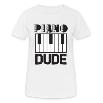 Pianiste Funny Piano Keyboard - T-shirt respirant Femme - blanc - Devant - AI Model Female 172 dark (172cm)