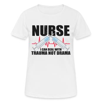 Krankenschwester Krankenpflege Klinik Sanitäter - Frauen T-Shirt atmungsaktiv - Weiß - Vorne - AI Model Female 172 dark (172cm)