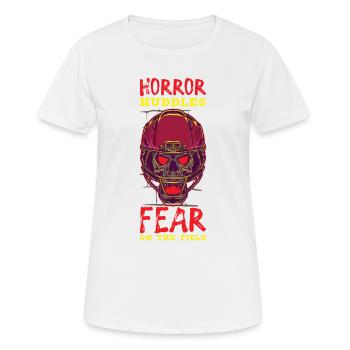 Lustiger Horror Fußballfan Horror Besessener - Frauen T-Shirt atmungsaktiv - Weiß - Vorne - AI Model Female 172 dark (172cm)