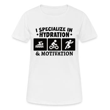 Triathlon Swim Bike Run Triathlete Sport Gift - Women's Breathable T-Shirt - white - Front - AI Model Female 172 dark (172cm)