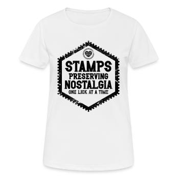 Philatélie Philatéliste philatéliste philatélique - T-shirt respirant Femme - blanc - Devant - AI Model Female 172 dark (172cm)