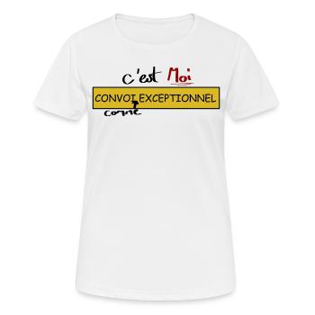 Convoi comme exceptionnel - T-shirt respirant Femme - blanc - Devant - AI Model Female 172 dark (172cm)