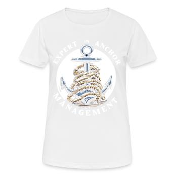 Navigation de plaisance Papa Bateau Capitaine Ponton Sailor Croisière - T-shirt respirant Femme - blanc - Devant - AI Model Female 172 dark (172cm)