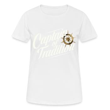 Navigation de plaisance Papa Bateau Capitaine Ponton Sailor Croisière - T-shirt respirant Femme - blanc - Devant - AI Model Female 172 dark (172cm)