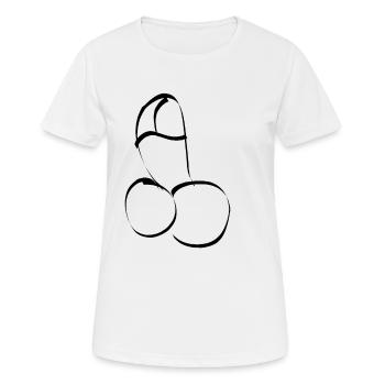 Art du pénis - T-shirt respirant Femme - blanc - Devant - AI Model Female 172 dark (172cm)