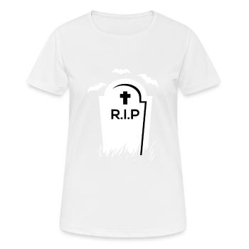 HALLOWEEN Friedhof Grab R.I.P - Frauen T-Shirt atmungsaktiv - Weiß - Vorne - AI Model Female 172 dark (172cm)