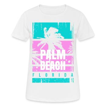 Palm Beach Florida Urlaub Mode Geschenk Reise Spaß - Frauen T-Shirt atmungsaktiv - Weiß - Vorne - AI Model Female 172 dark (172cm)