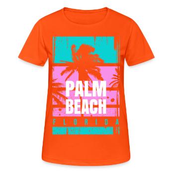 Palm Beach Florida Urlaub Mode Geschenk Reise Spaß - Frauen T-Shirt atmungsaktiv - Neonorange - Vorne - AI Model Female 172 dark (172cm)