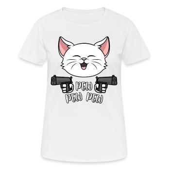 Pew Pew Pew - Frauen T-Shirt atmungsaktiv - Weiß - Vorne - AI Model Female 172 dark (172cm)