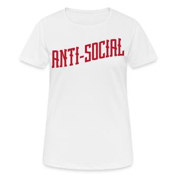 Anti social - T-shirt respirant Femme - blanc - Devant - AI Model Female 172 dark (172cm)