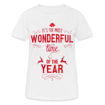 most_wonderful_time_of_the_year_r - Frauen T-Shirt atmungsaktiv - Weiß - Vorne - AI Model Female 172 dark (172cm)