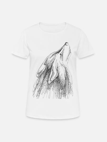 Heulender Wolf - Frauen T-Shirt atmungsaktiv - Weiß