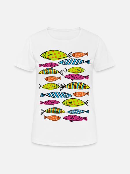 multi-coloured fish bench - Women's Breathable T-Shirt - white