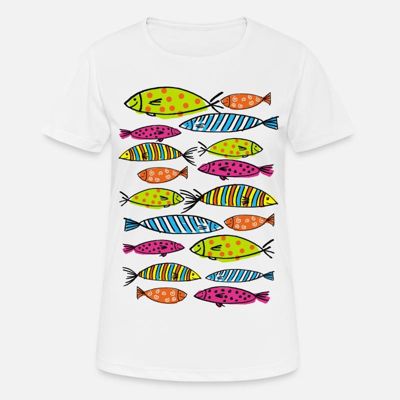 multi-coloured fish bench - Women's Breathable T-Shirt - white