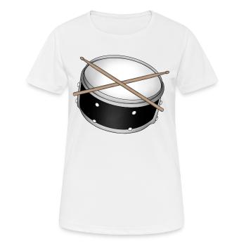 drum - Women's Breathable T-Shirt - white - Front - AI Model Female 172 dark (172cm)