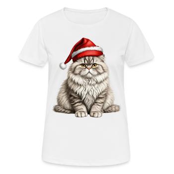 Weihnachten Perserkatze - Frauen T-Shirt atmungsaktiv - Weiß - Vorne - AI Model Female 172 dark (172cm)