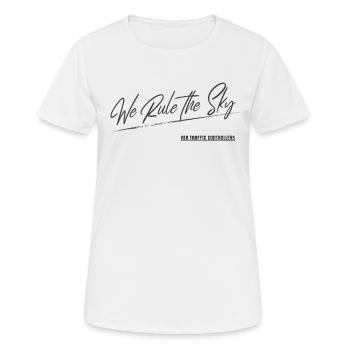 Contrôleurs de la circulation aérienne Nous gouvernons le cadeau du ciel pour les contrôleurs de la circulation aérienne - T-shirt respirant Femme - blanc - Devant - AI Model Female 172 dark (172cm)