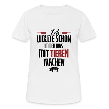 Metzger - Frauen T-Shirt atmungsaktiv - Weiß - Vorne - AI Model Female 172 dark (172cm)