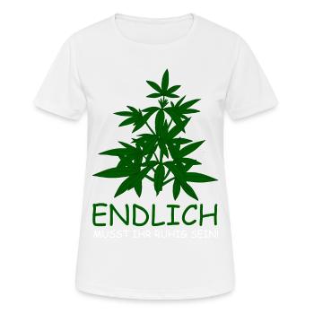 Cannabis Legal - Frauen T-Shirt atmungsaktiv - Weiß - Vorne - AI Model Female 172 dark (172cm)