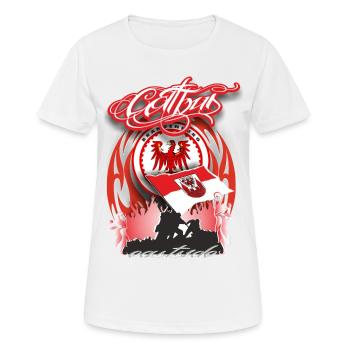 cottbus - Frauen T-Shirt atmungsaktiv - Weiß - Vorne - AI Model Female 172 dark (172cm)