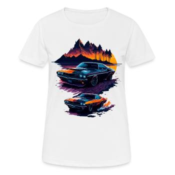 Klassischer Sportwagen - Frauen T-Shirt atmungsaktiv - Weiß - Vorne - AI Model Female 172 dark (172cm)