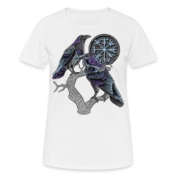Odins Raben Shirt Wikinger keltischen Huginn Muninn - Frauen T-Shirt atmungsaktiv - Weiß - Vorne - AI Model Female 172 dark (172cm)