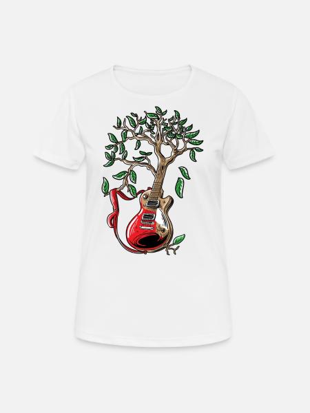 Guitar music shirt Guitar player watercolor tree - Women's Breathable T-Shirt - white