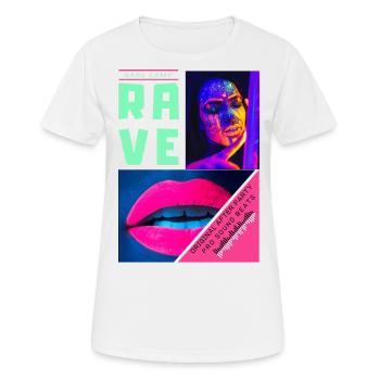 Conception graphique de photo au néon "Rave After Party" - T-shirt respirant Femme - blanc - Devant - AI Model Female 172 dark (172cm)