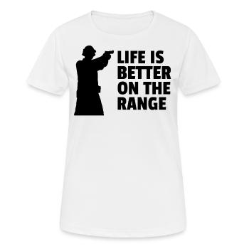 Das Leben auf der Strecke ist besser - Frauen T-Shirt atmungsaktiv - Weiß - Vorne - AI Model Female 172 dark (172cm)