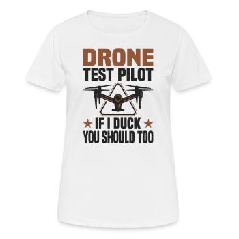 Drohnenpilot Fpv Quadcopter Racing Drohnenfliegen - Frauen T-Shirt atmungsaktiv - Weiß - Vorne - AI Model Female 172 dark (172cm)