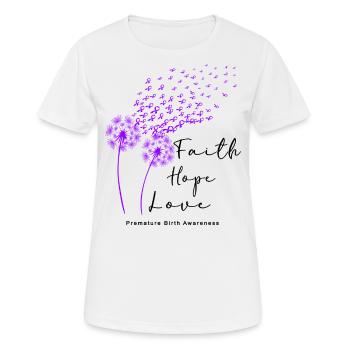 Premature Birth Conscious Purple Bow - Women's Breathable T-Shirt - white - Front - AI Model Female 172 dark (172cm)