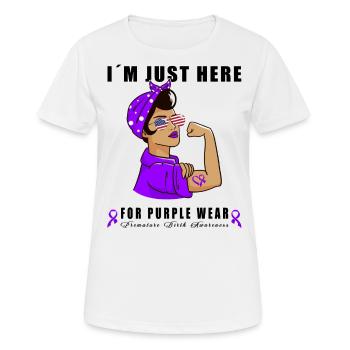 Premature Birth Conscious Purple Bow - Women's Breathable T-Shirt - white - Front - AI Model Female 172 dark (172cm)