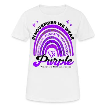 Premature Birth Conscious Purple Bow - Women's Breathable T-Shirt - white - Front - AI Model Female 172 dark (172cm)