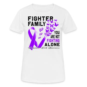 Premature Birth Conscious Purple Bow - Women's Breathable T-Shirt - white - Front - AI Model Female 172 dark (172cm)