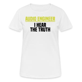 Ingénieur du son Ingénierie du son Musique - T-shirt respirant Femme - blanc - Devant - AI Model Female 172 dark (172cm)